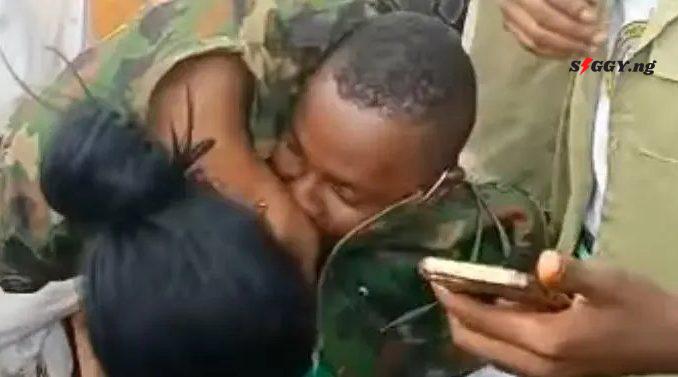 Army Arrests Female Soldier For Accepting Proposal, Kissing Male Corper