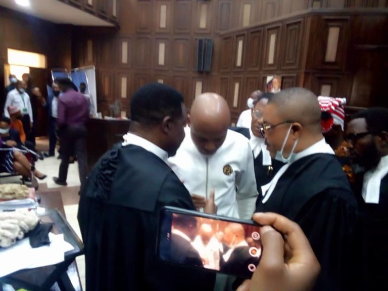 PHOTOS: Nnamdi Kanu arrives court for trial