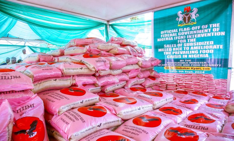 Tinubu’s Govt  Begins Sale of 50kg Bag of Rice at Subsidized Rate