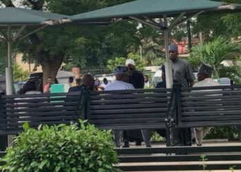 Obasa, Meranda, Others Meet Outside Lagos House of Assembly