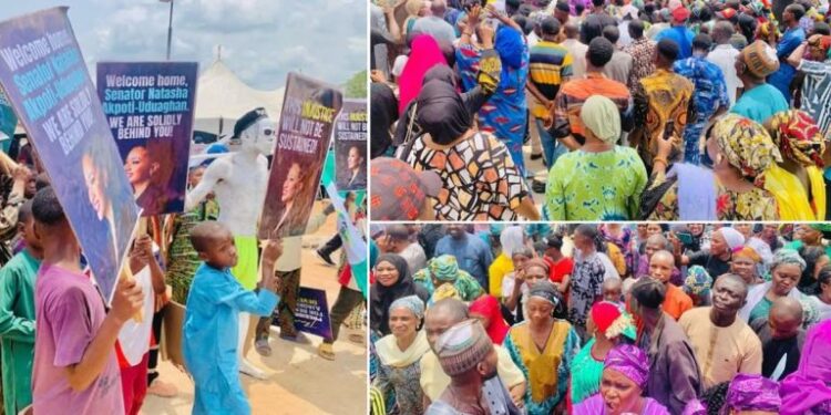 Massive crowd as Natasha storms Kogi despite Police Warning