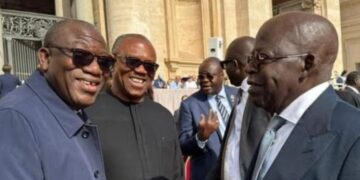 Peter Obi attends Pope’s inauguration in Rome to beg Tinubu over Fidelity Bank’s N225bn Debt Crisis – Report