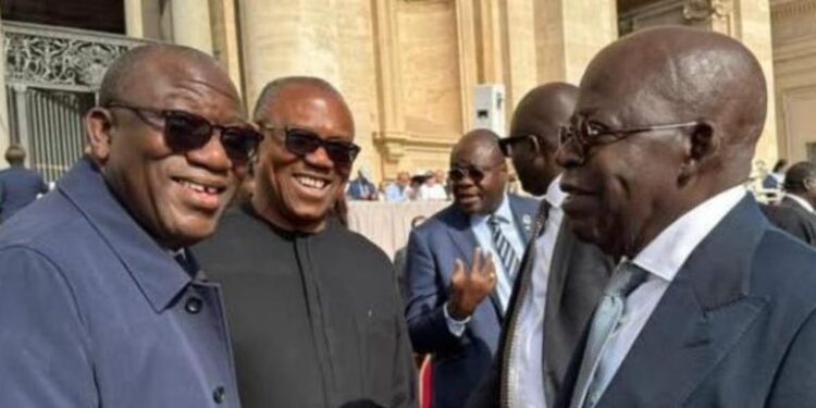 Peter Obi attends Pope’s inauguration in Rome to beg Tinubu over Fidelity Bank’s N225bn Debt Crisis – Report
