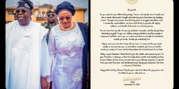 Tinubu Melts Hearts With ‘Love Letter’ to Oluremi at 65