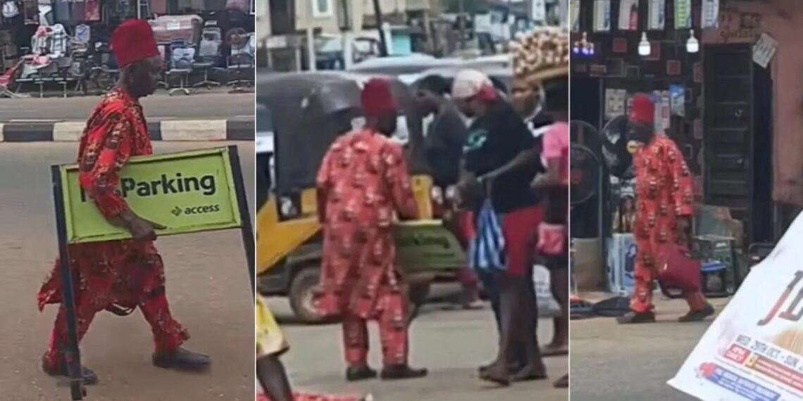 Elderly man seizes Bank Signboard over Unexplained Debit Alerts