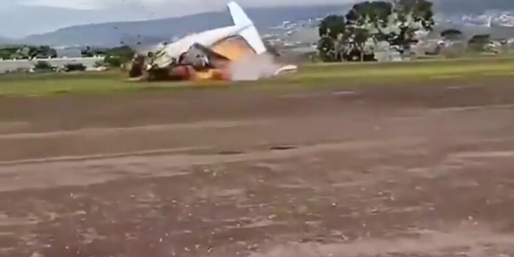 Plane Catches Fire After Takeoff, Two Dead