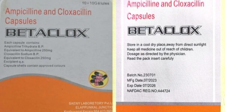 NAFDAC Issues Details of fake BETACLOX Antibiotic in Circulation
