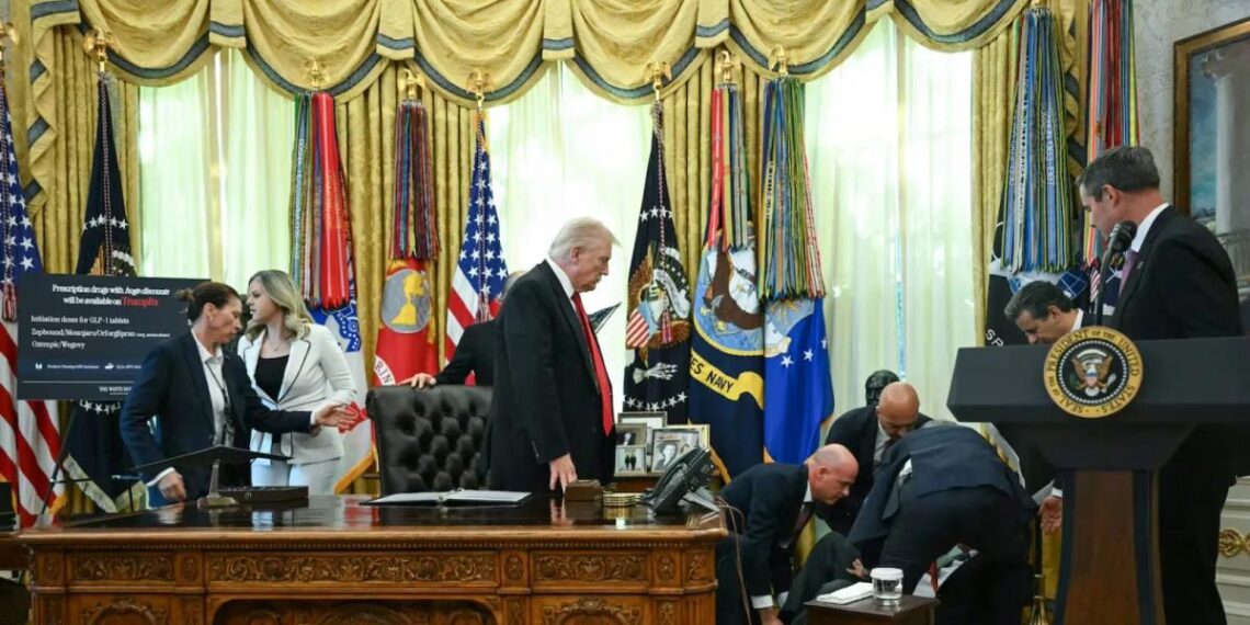 Panic as Guest Faints beside Trump during White House Event