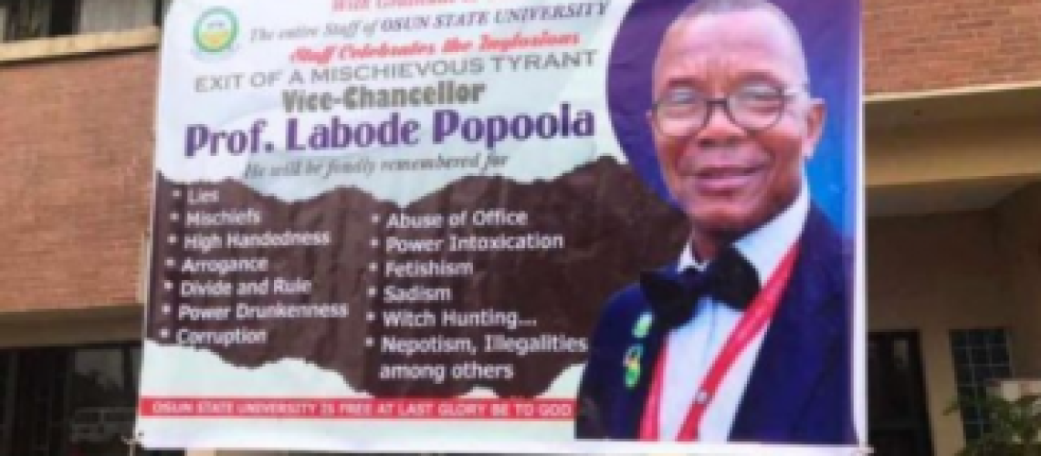 uniosun staff members celebrate death of vice-chancellor, labode