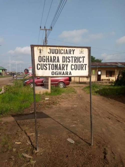 [pictures]: governor okowa under fire over dilapidated court in delta community