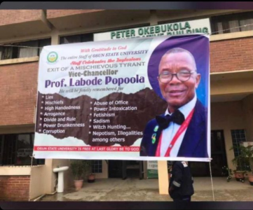 uniosun staff members celebrate death of vice-chancellor, labode