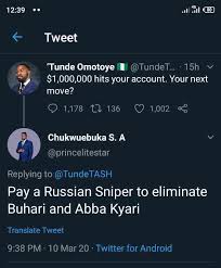 akuma: court strikes out law suit over twitter rant against buhari, (see photo of tweet)