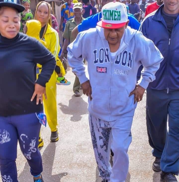 photo news: 83-year-old alaafin of oyo, lamidi adeyemi, during a workout session