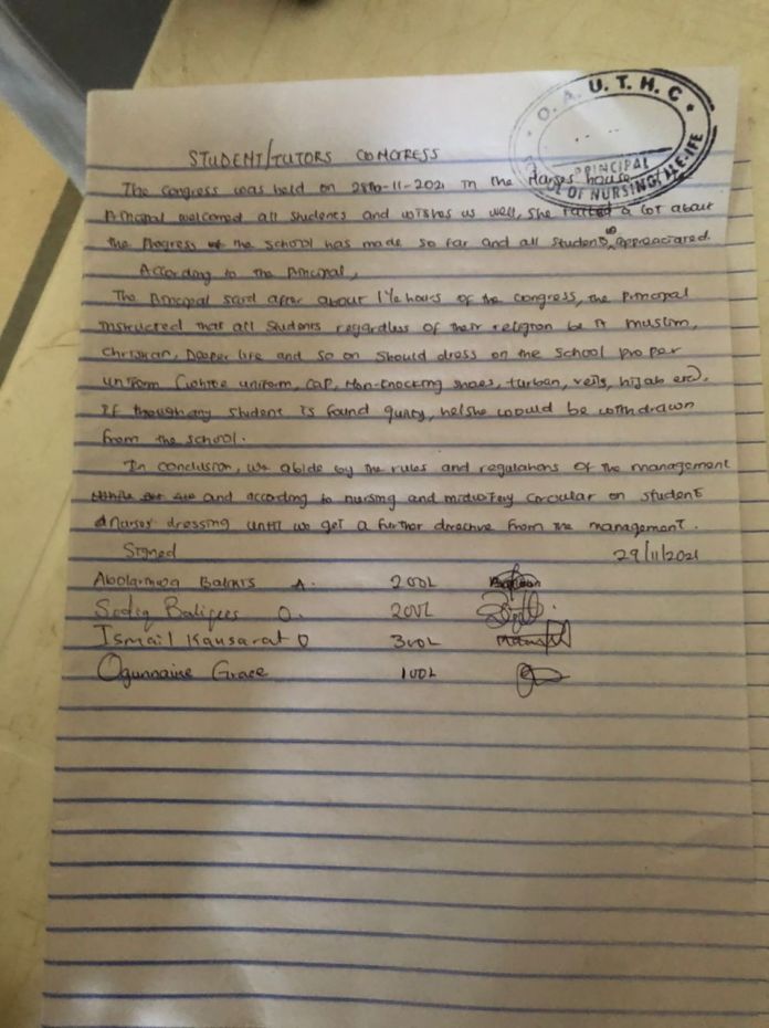 hijab: uneasy calm as oauthc nursing school threatens muslim students