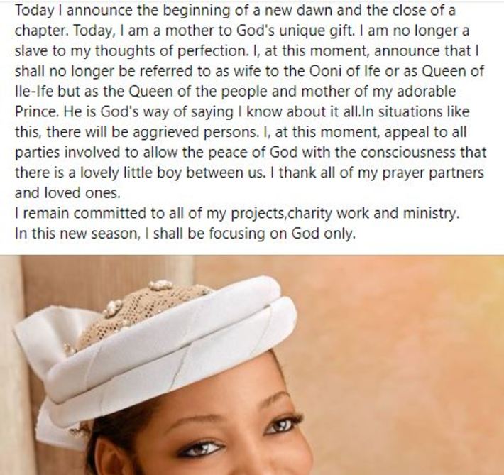 just in: ooni of ife’s wife, evang. naomi, announces divorce from monarch (see reasons) just in: ooni of ife’s wife, evang. naomi, announces divorce from monarch (see reasons)