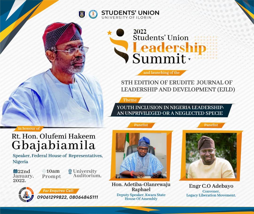 leadership summit: unilorin set to host engr. c. o adebayo, others