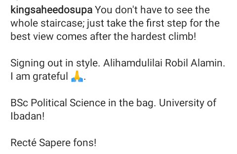 moments veteran fuji singer, saheed osupa sign-out from ui, bags b.sc in political science