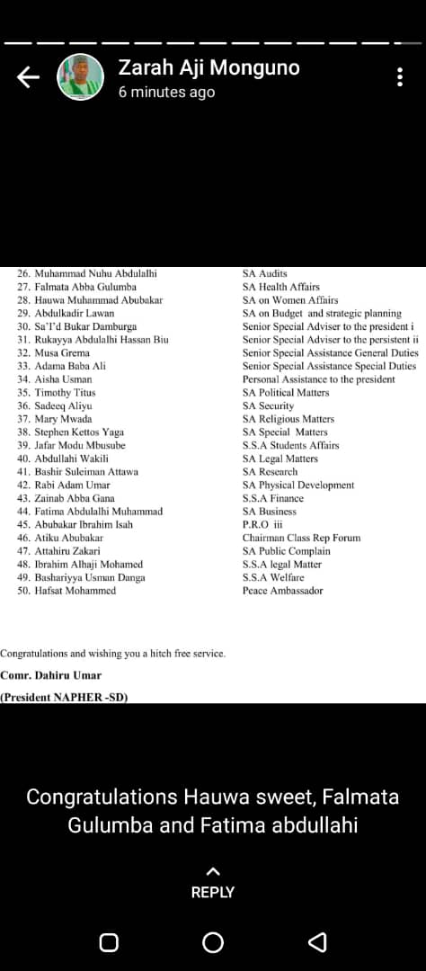 unimaid departmental president appoints 50 aides unimaid departmental president appoints 50 aides