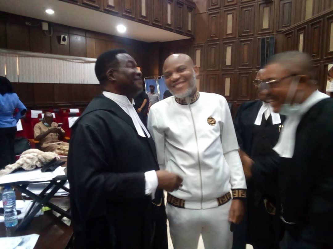 photos: nnamdi kanu arrives court for trial