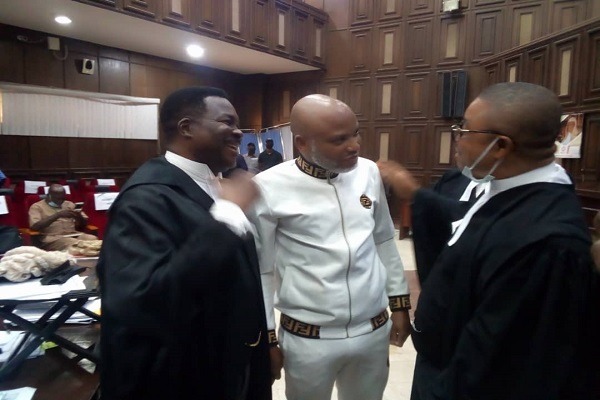 photos: nnamdi kanu arrives court for trial