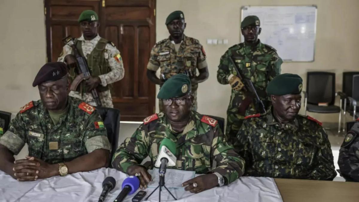 brigadier general denis n canha c head of the military office of the presidency gives a press conference at the general staff of the armed forces