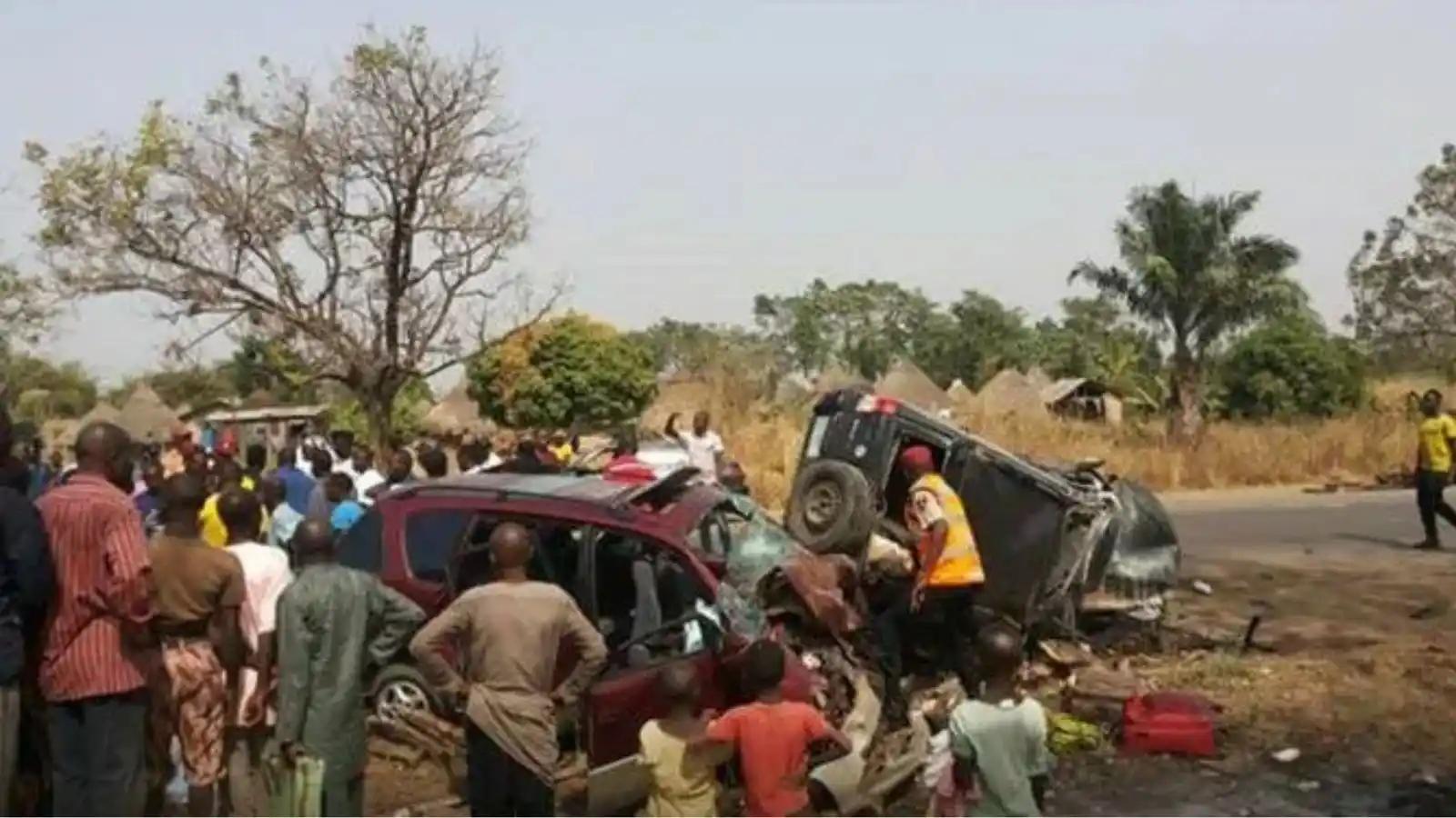 accident scene on road